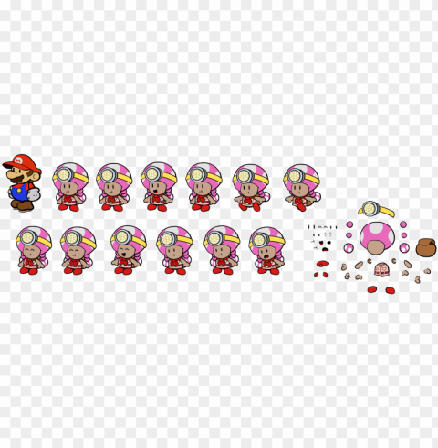 paper mario captain toadette PNG files with transparent backdrop complete bundle