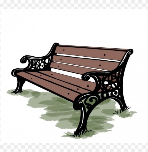 park bench cartoon HighQuality PNG Isolated on Transparent Background