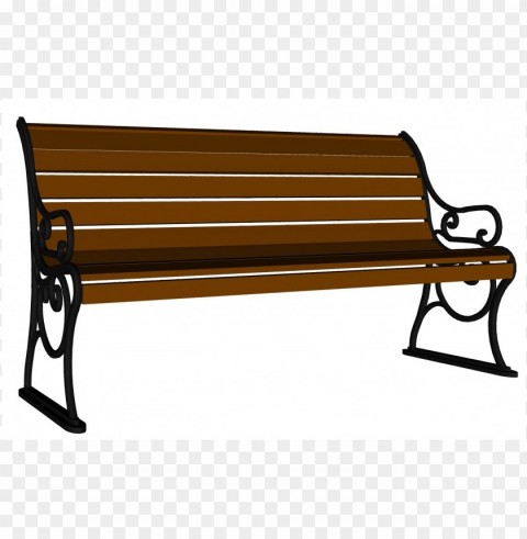 park bench cartoon PNG with alpha channel