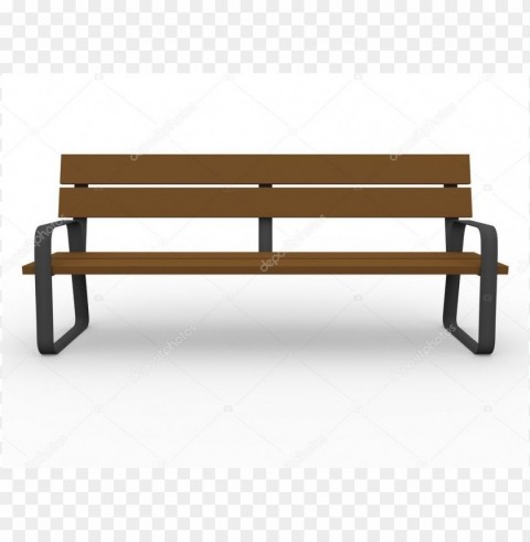 park bench front view Isolated Character on Transparent Background PNG