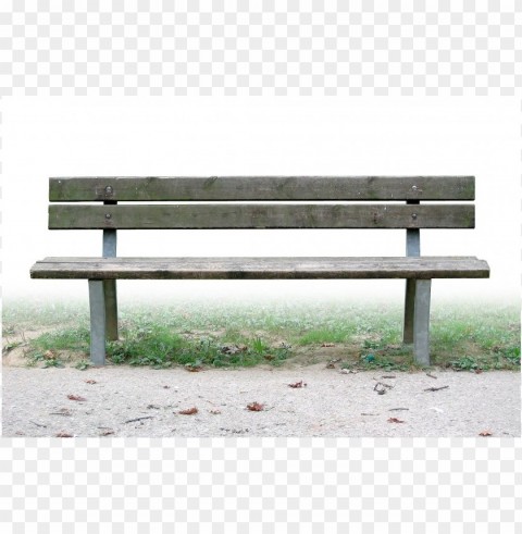 park bench front view PNG with transparent bg