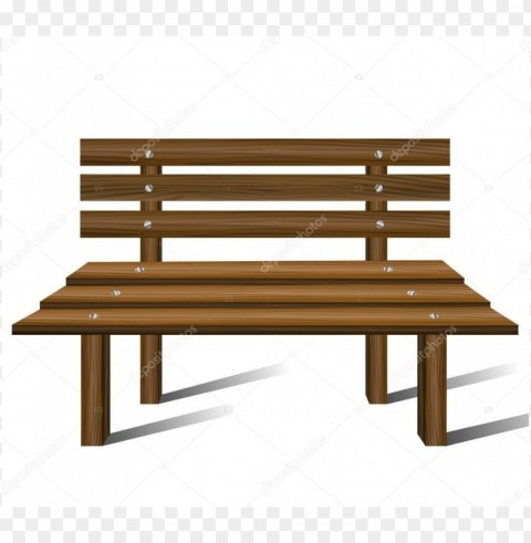 Park Bench Front View Transparent Background Isolated PNG Art