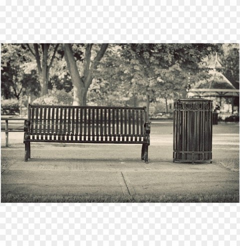 park bench front view Transparent Background Isolated PNG Design