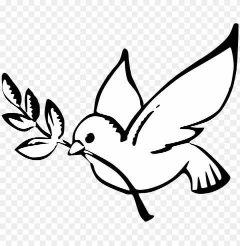 peace dove black and white PNG Image Isolated with Transparent Clarity