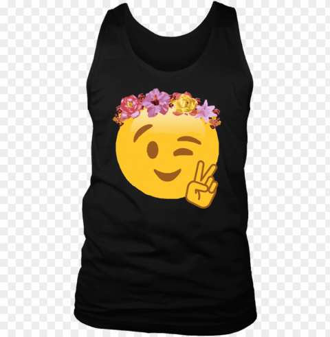 peace emoji laughing flower crown t ClearCut Background PNG Isolation
