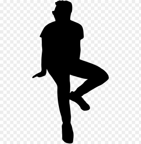 people sitting silhouette Isolated Item with Transparent PNG Background