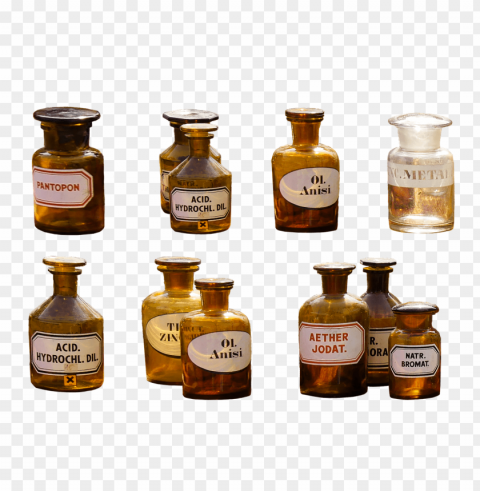 Pharmacy Flasks Collection Transparent Background PNG Photos