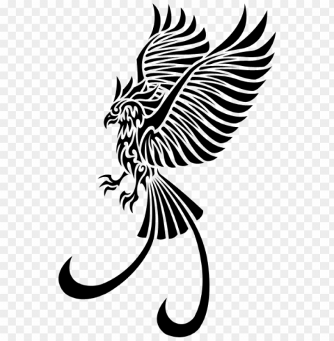 phoenix tattoo left PNG Image with Transparent Isolated Graphic Element