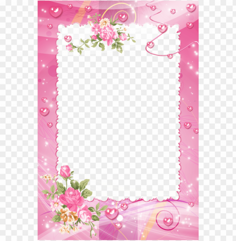 photo borders for paper borders and frames flower - pink flower frame PNG transparent graphic