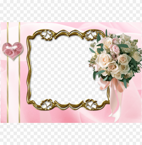 photo flower template frame clipart weddi Isolated Item with Transparent PNG Background