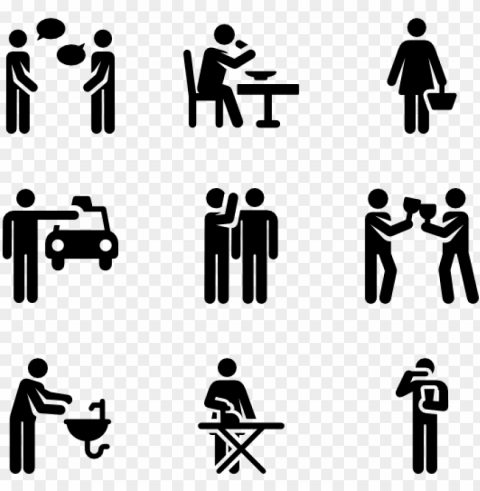 pictograms icon family - human pictogram PNG Isolated Subject on Transparent Background