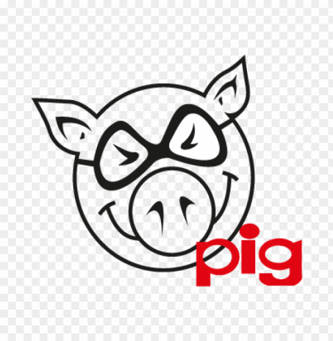 pig vector logo download free Transparent PNG Artwork with Isolated Subject