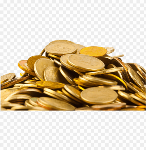 pile of gold coins HighResolution Isolated PNG Image