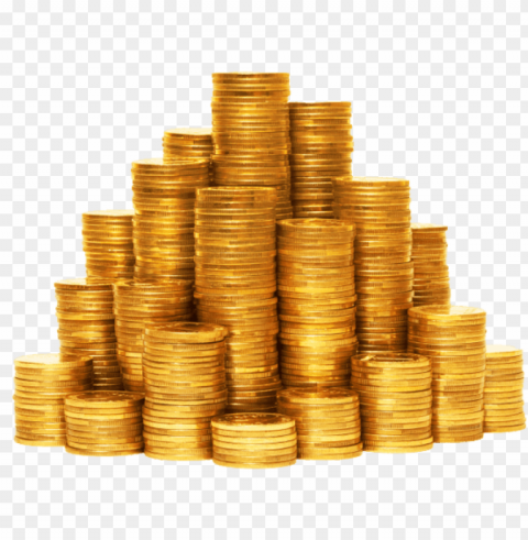pile of gold coins Isolated Artwork in Transparent PNG PNG transparent with Clear Background ID 140330e9