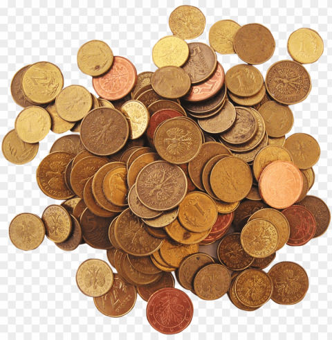 pile of gold coins Isolated Artwork on Clear Transparent PNG