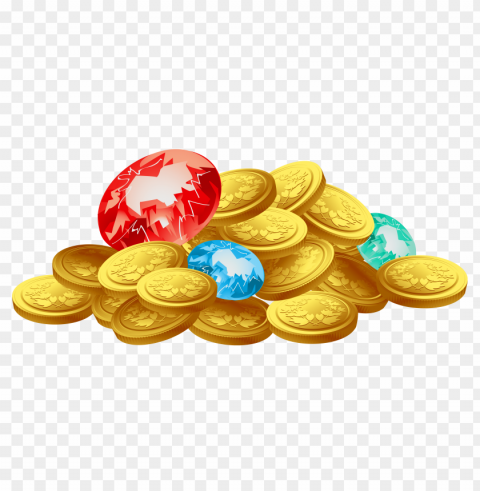 pile of gold coins Isolated Character with Clear Background PNG