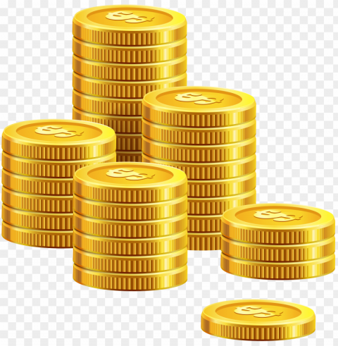 pile of gold PNG images with no background free download