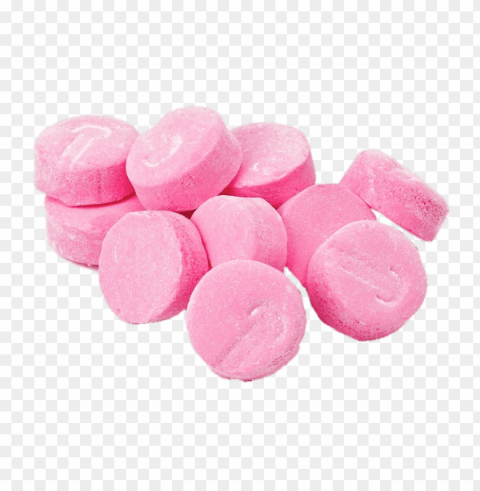 pile of pink lozenges PNG Image Isolated on Clear Backdrop