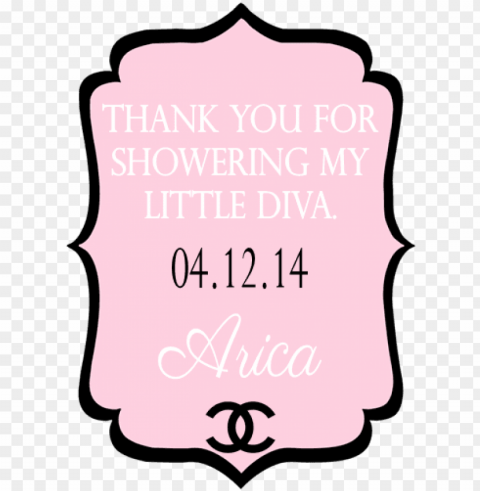 pink and black chanel baby shower invitations Transparent Background Isolated PNG Illustration