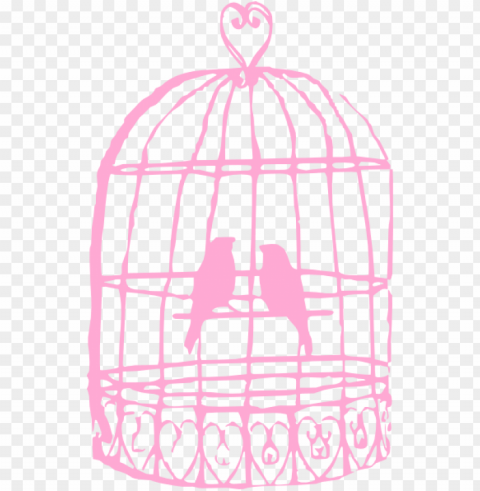 pink bird cage Transparent PNG Isolated Item