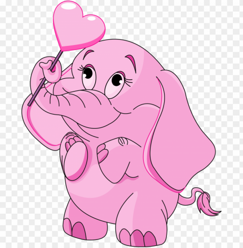 pink cartoon elephant PNG file with no watermark