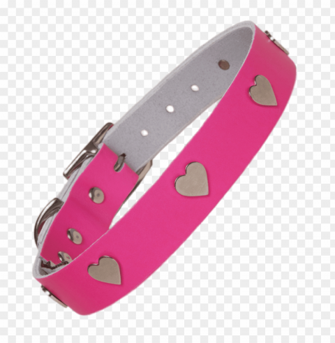 pink dog collar with hearts PNG Isolated Illustration with Clear Background