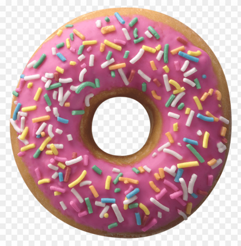 Pink Donut PNG Graphic With Transparent Background Isolation