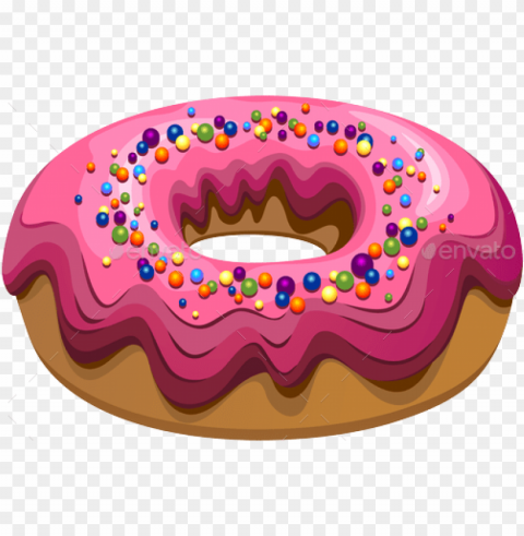 pink donut PNG Image Isolated with Clear Background