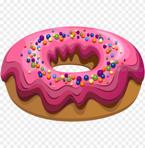 Pink Donut PNG Image Isolated With Clear Background