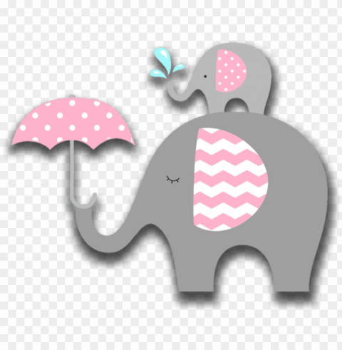 Pink Elephant Animals Babyshower Baby Decoration - Elefantes Para Baby Shower Niña Isolated PNG On Transparent Background