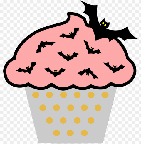 pink halloween cupcake Clear image PNG