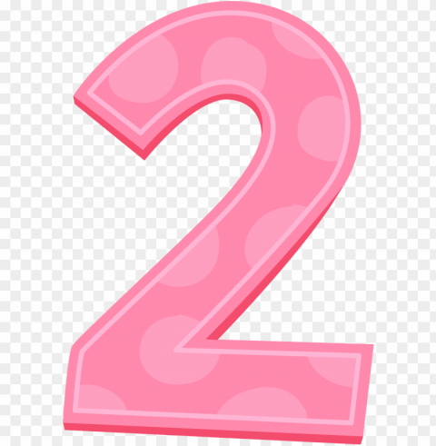 Pink Number 2 PNG With Transparent Backdrop