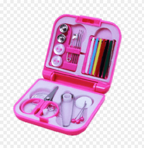 pink travel sewing kit PNG Image with Transparent Cutout