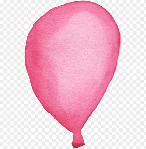 Pink Watercolor Balloon Isolated PNG Image With Transparent Background