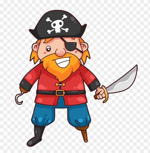 pirate Isolated Character on Transparent Background PNG