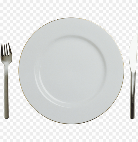 plate fork knife Isolated Artwork on Clear Transparent PNG