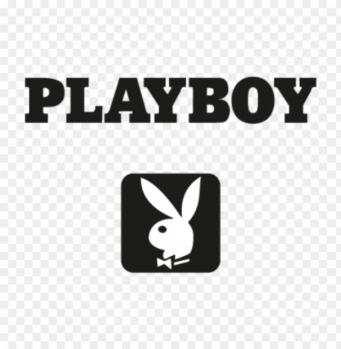playboy black vector logo free download HighResolution PNG Isolated Illustration