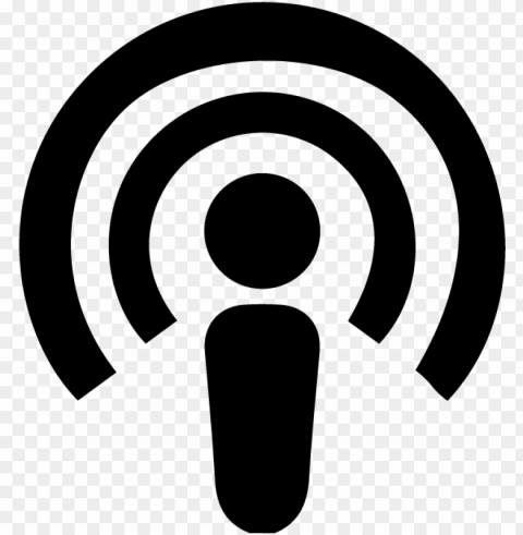 podcast icon - podcast icon black and white Isolated Character in Clear Transparent PNG