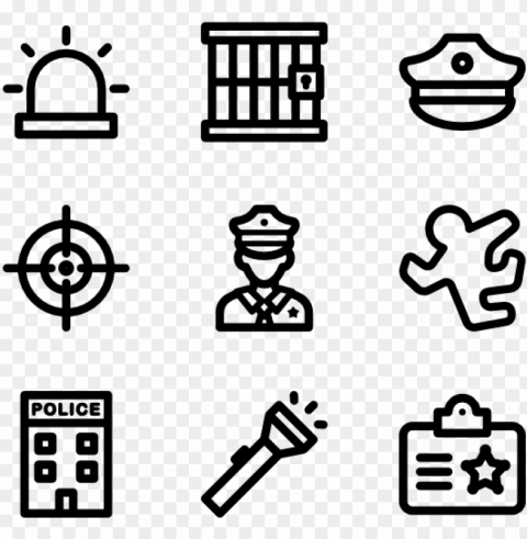 police lineal 30 icons - story icon Isolated Element on HighQuality PNG
