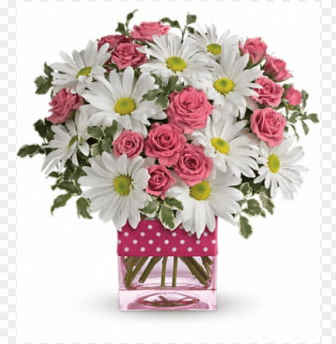 polka dots and posies - mother's day flower bouquet HighResolution PNG Isolated Illustration