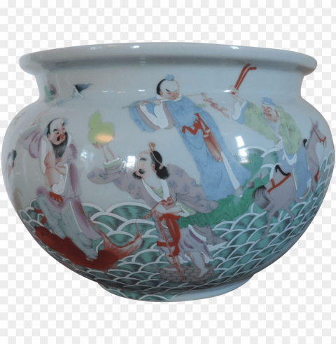 porcelain fish bowl Transparent PNG Isolated Illustrative Element