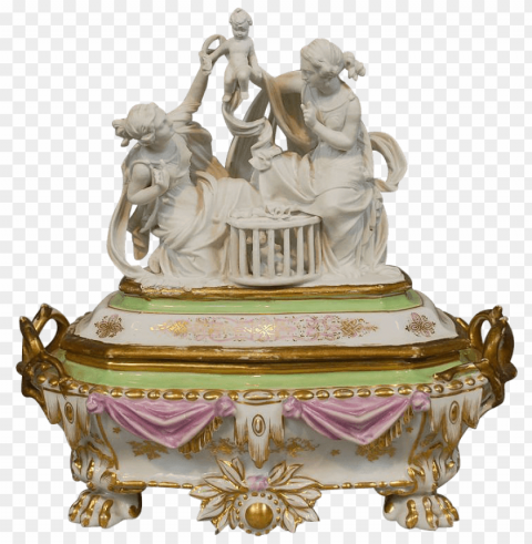 porcelain jewelry box Transparent PNG Isolated Item