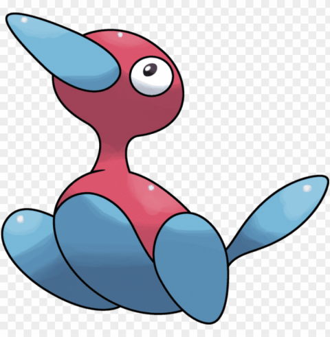 Porygon Pokemon Clean Background Isolated PNG Character