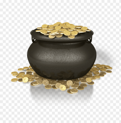 pot of gold PNG Isolated Design Element with Clarity
