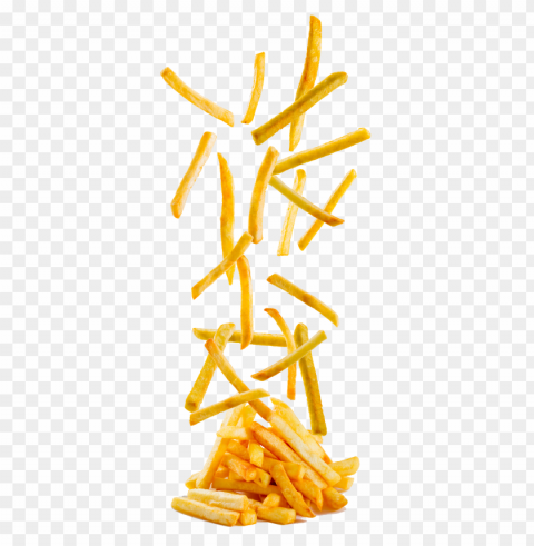 potatoes falling french fries PNG with clear transparency