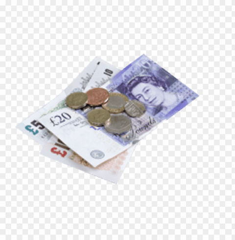 pounds notes and coins PNG transparent photos for presentations