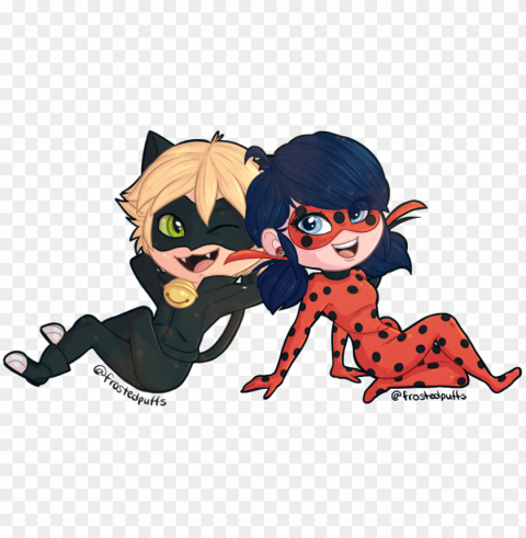 power couple by frostedpuffs - anime wallpaper chat noir miraculous ladybug PNG pictures with no backdrop needed