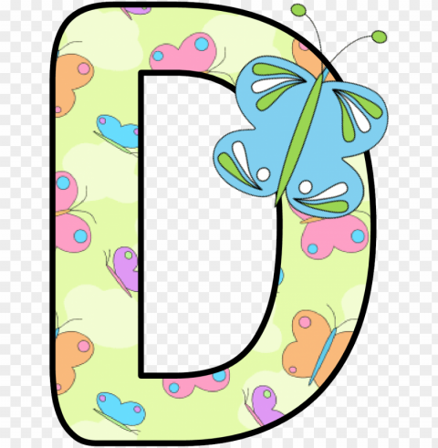 printable letters with butterflies PNG images with alpha channel selection