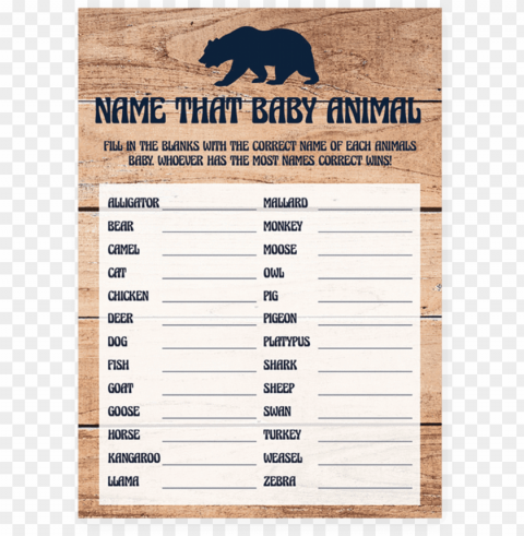 printable mommy and daddy baby shower games Transparent Background Isolated PNG Character