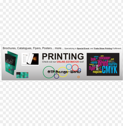 printing services banner PNG images with transparent layer